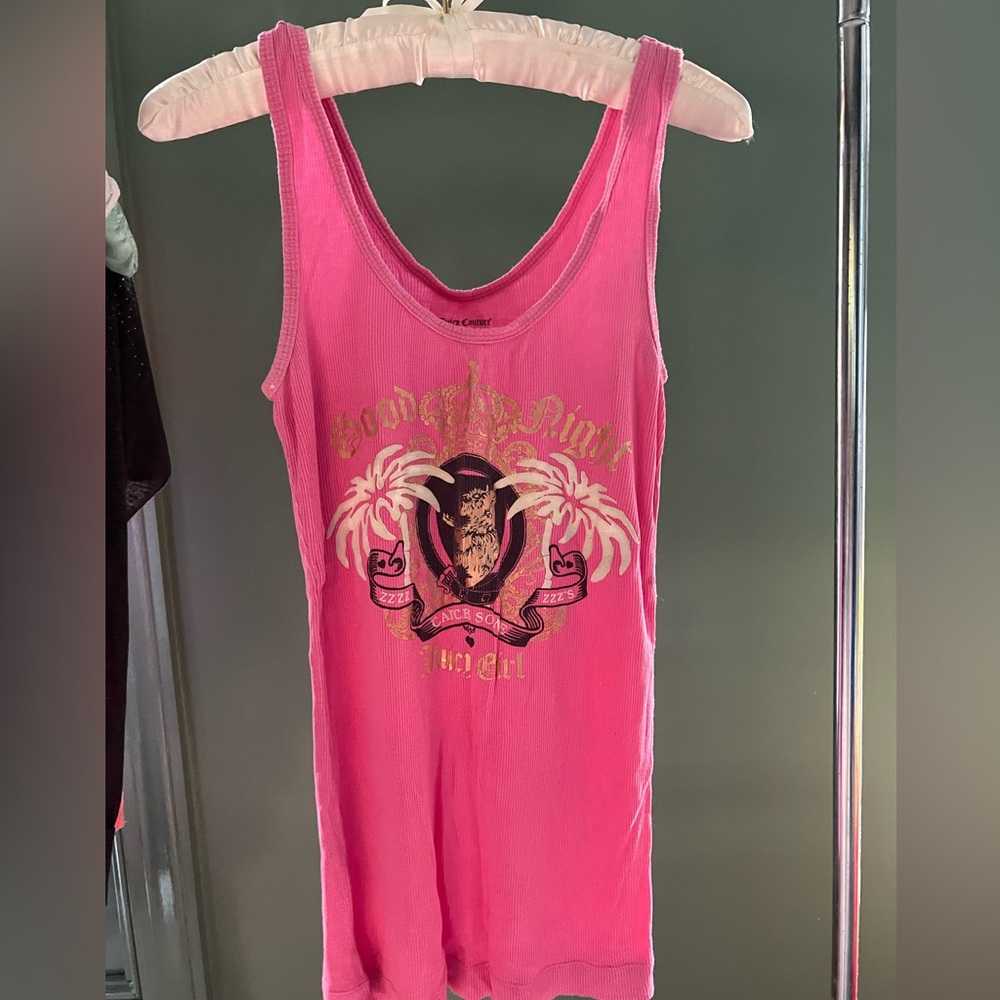 JUICY COUTURE Pink Good Night Tank Top Soze Small Vintage super soft!!!
